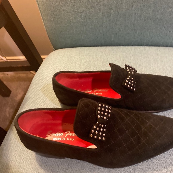 Emilio Franco Tuxedo Black Sued Slip on Shoe - Picture 3 of 5